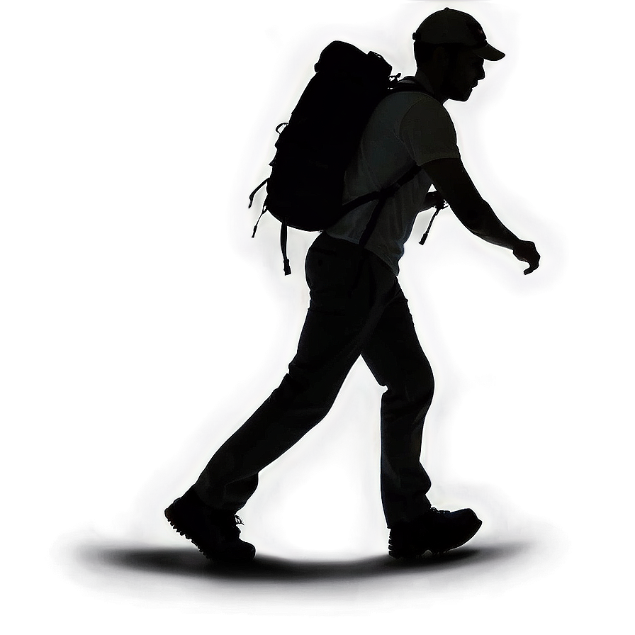 Silhouette Of A Person Hiking Png Ghw40 PNG Image