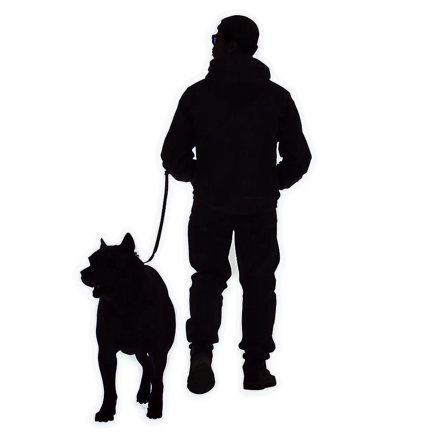 Silhouette Of A Person With Dog Png Vnf PNG Image