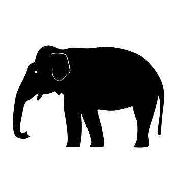 Silhouette_of_ African_ Elephant PNG Image