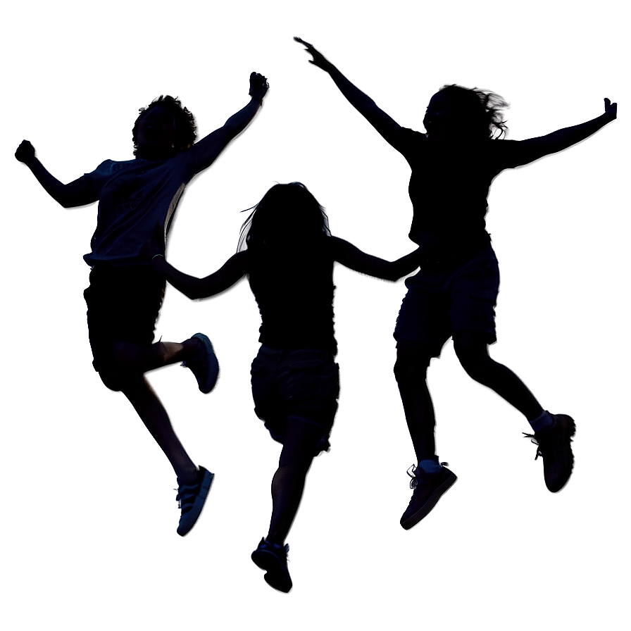 Silhouette Of Friends Jumping Png Lsf25 PNG Image