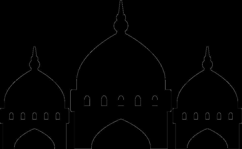 Silhouette_of_ Mosque_ Domes PNG Image