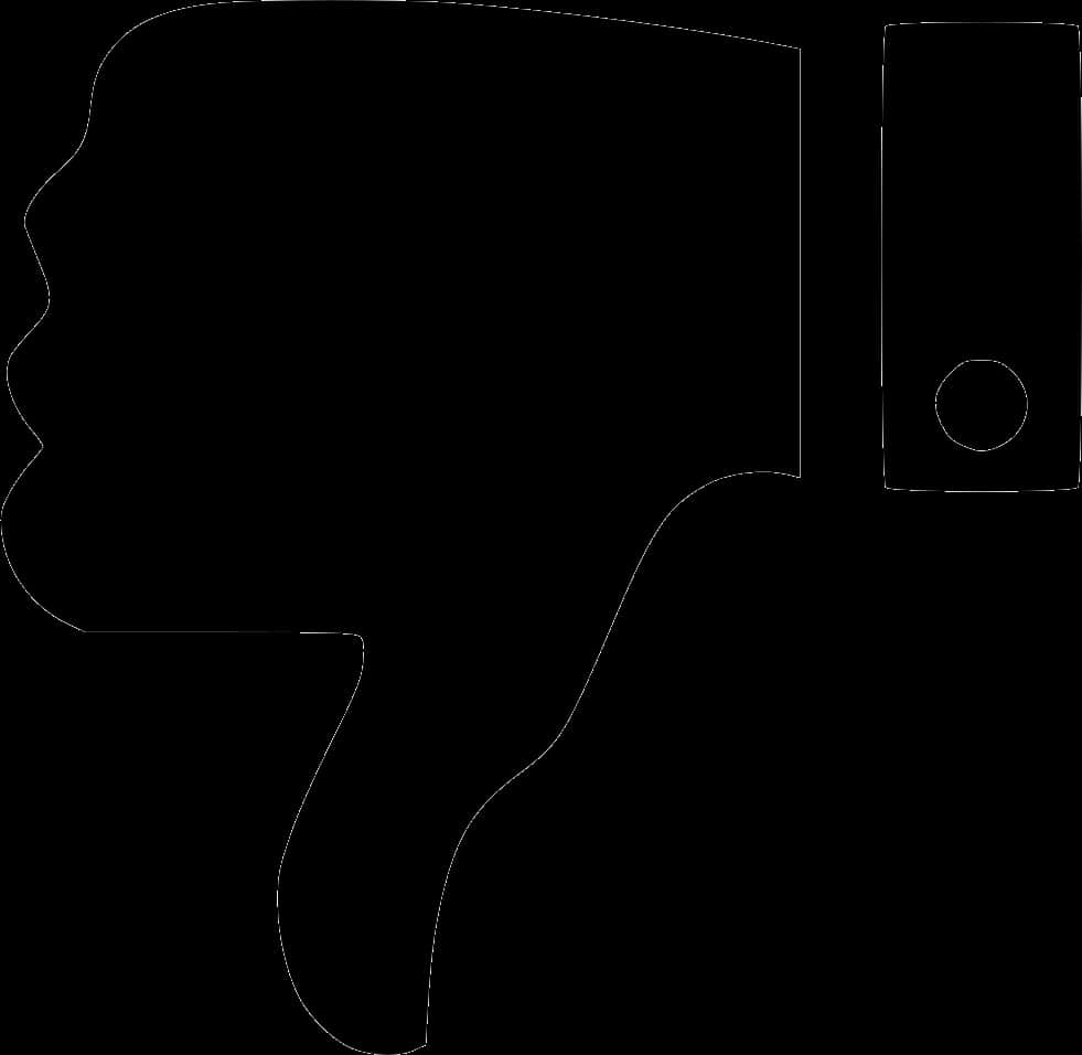 Silhouette Thumbs Down Gesture PNG Image