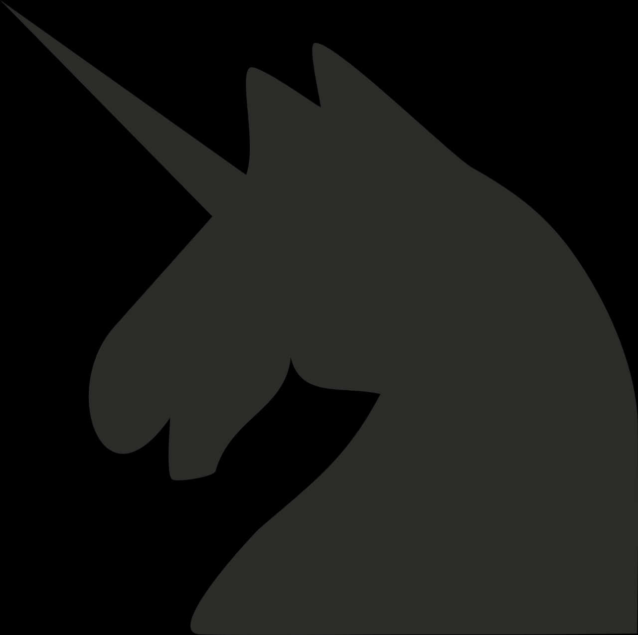 Silhouette Unicorn Profile PNG Image