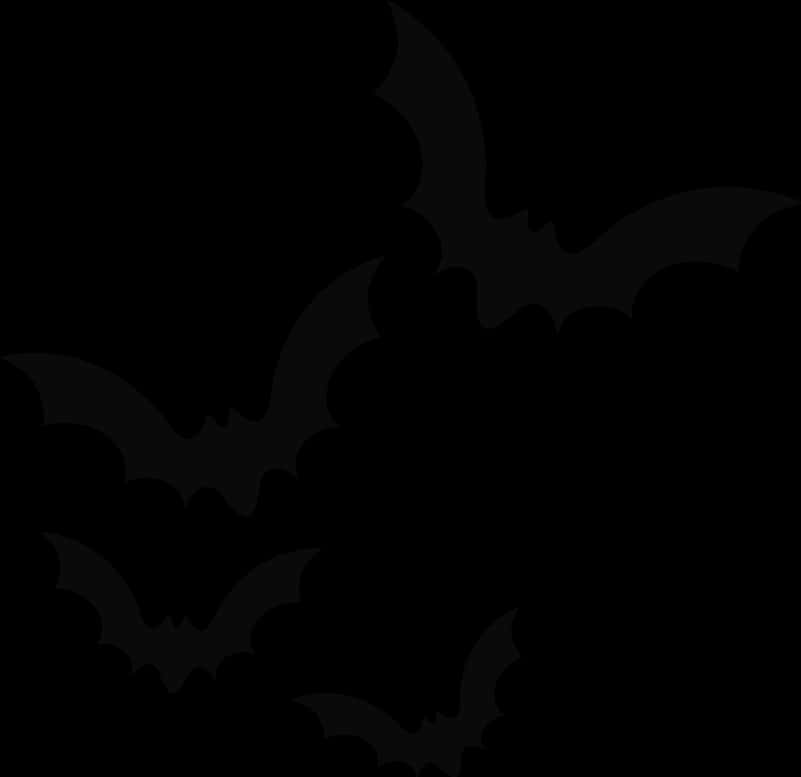 Silhouetted Batsin Night Sky PNG Image