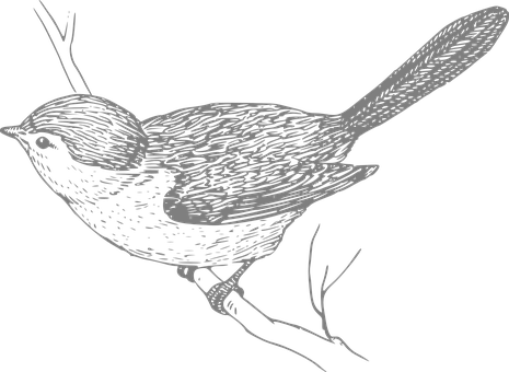 Silhouetted Bird Illustration PNG Image