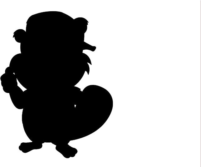 Silhouetted Cartoon Squirrel PNG Image