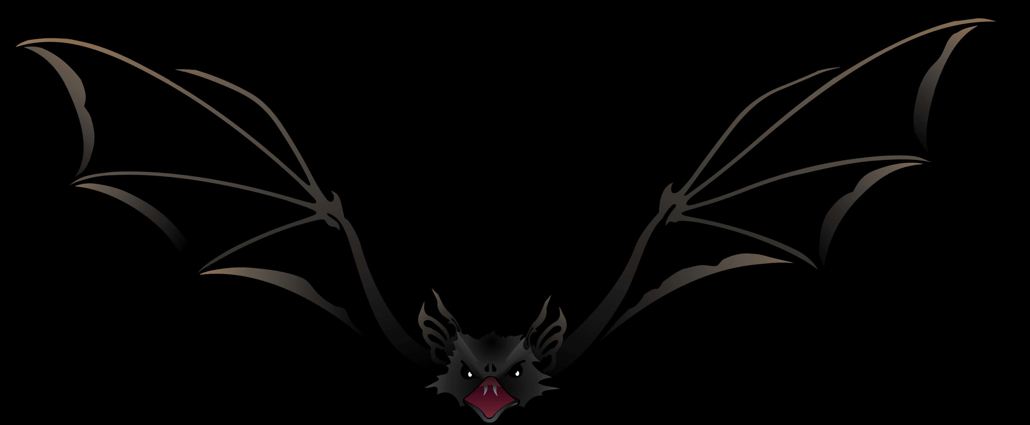 Silhouetted Flying Bat PNG Image