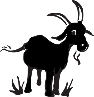 Silhouetted Goat Profile PNG Image