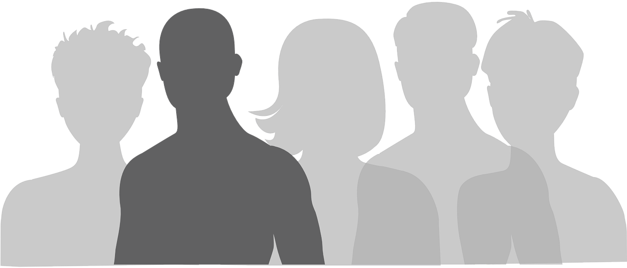 Silhouetted Group Profile PNG Image