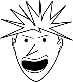 Silhouetted Spiky Hair Character PNG Image