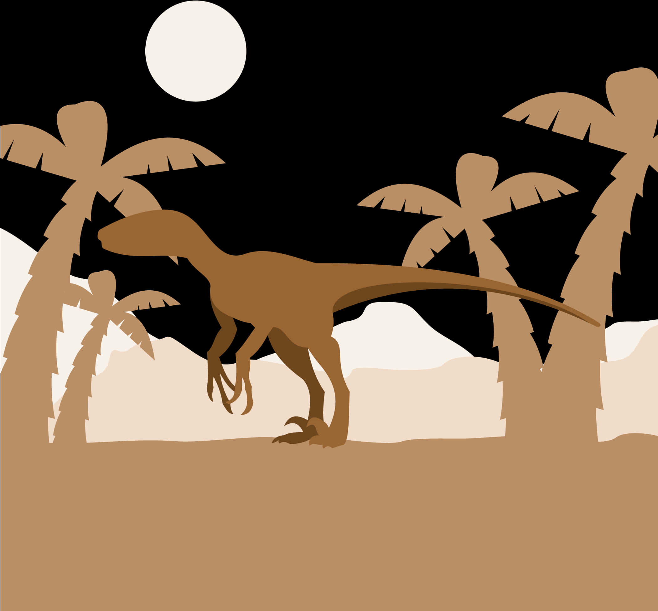 Silhouetted_ Tyrannosaurus_ Rex_ Night_ Scene PNG Image