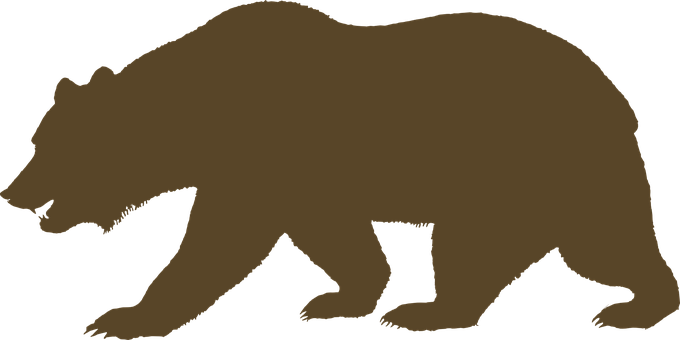 Silhouetteof Bear Walking PNG Image