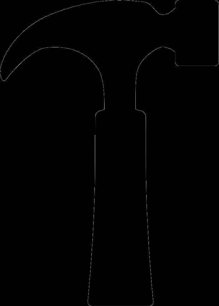 Silhouetteof Claw Hammer PNG Image