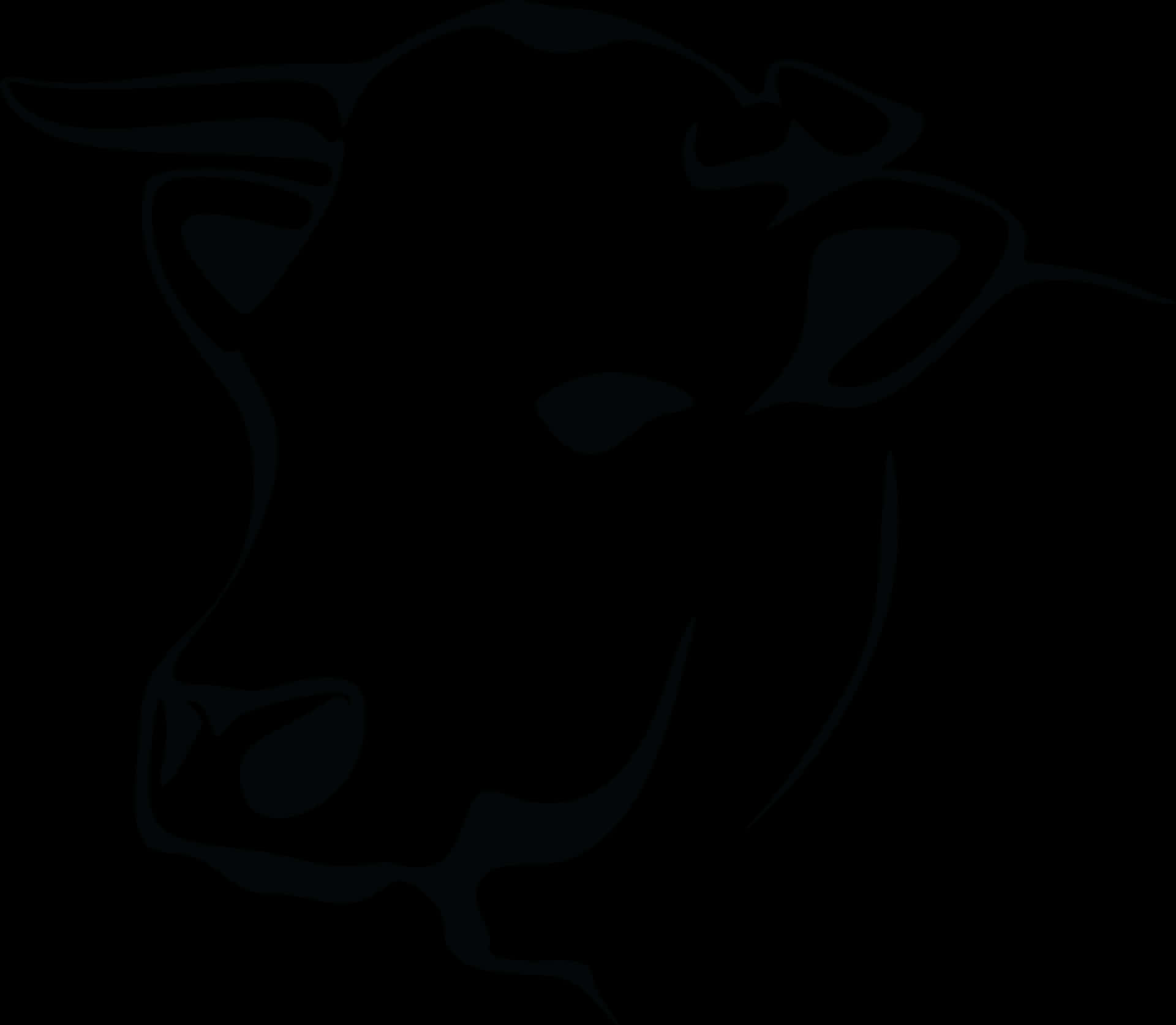 Silhouetteof Cow Graphic PNG Image