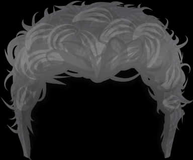 Silhouetteof Curly Hair Style PNG Image