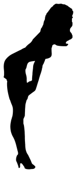 Silhouetteof Girl Standing PNG Image