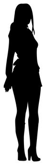 Silhouetteof Girl Standing PNG Image