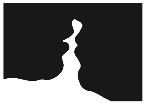 Silhouetteof Kissing Couple PNG Image