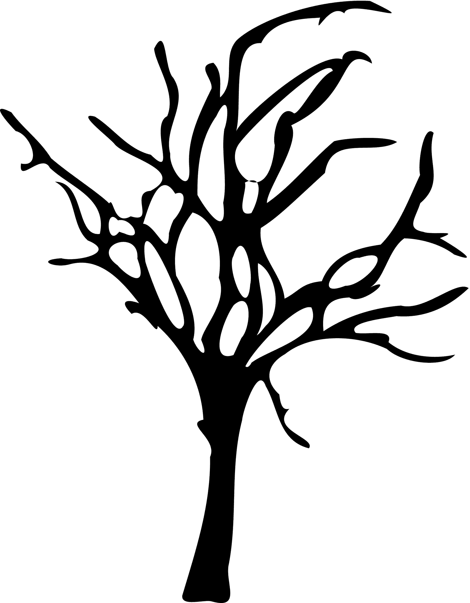 Silhouetteof Leafless Tree PNG Image