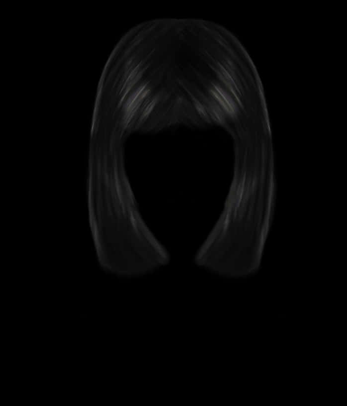 Silhouetteof Long Hair Style PNG Image