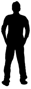 Silhouetteof Man Standing PNG Image