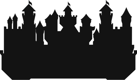 Silhouetteof Medieval Castle PNG Image