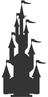 Silhouetteof Medieval Castle PNG Image