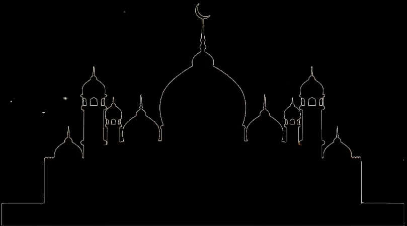 Silhouetteof Mosque Architecture PNG Image