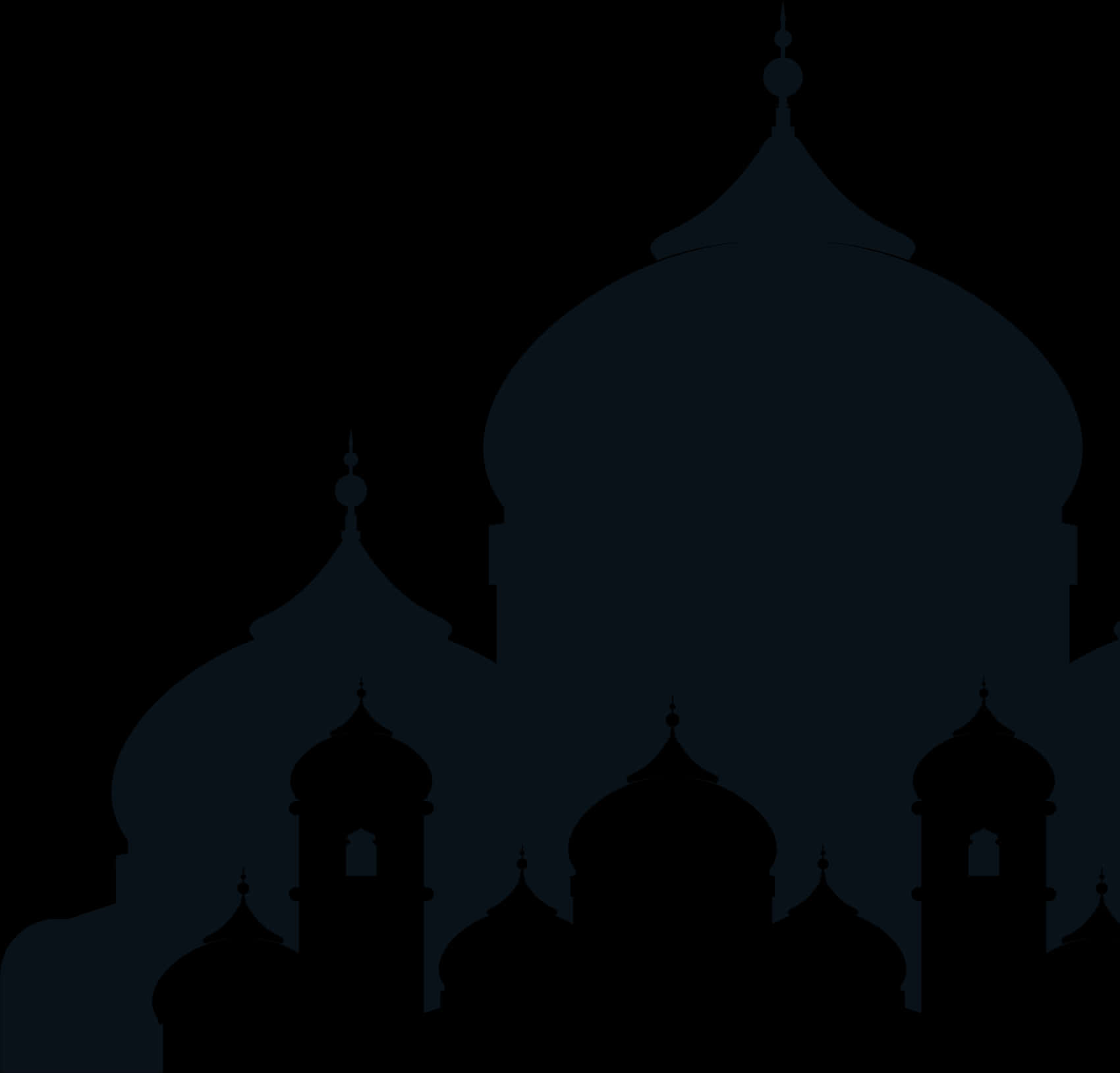 Silhouetteof Mosque Domesand Minarets PNG Image