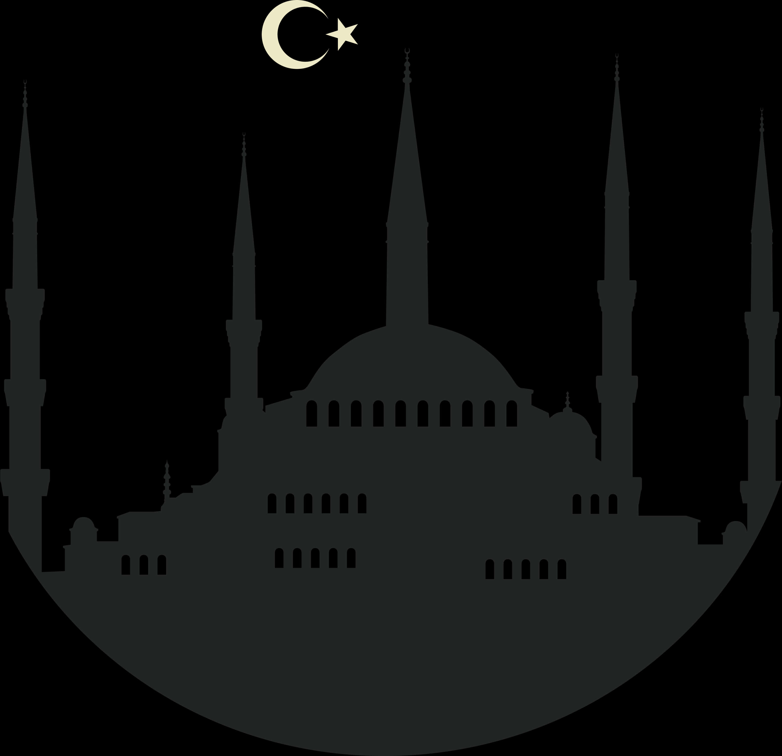 Silhouetteof Mosqueat Night PNG Image