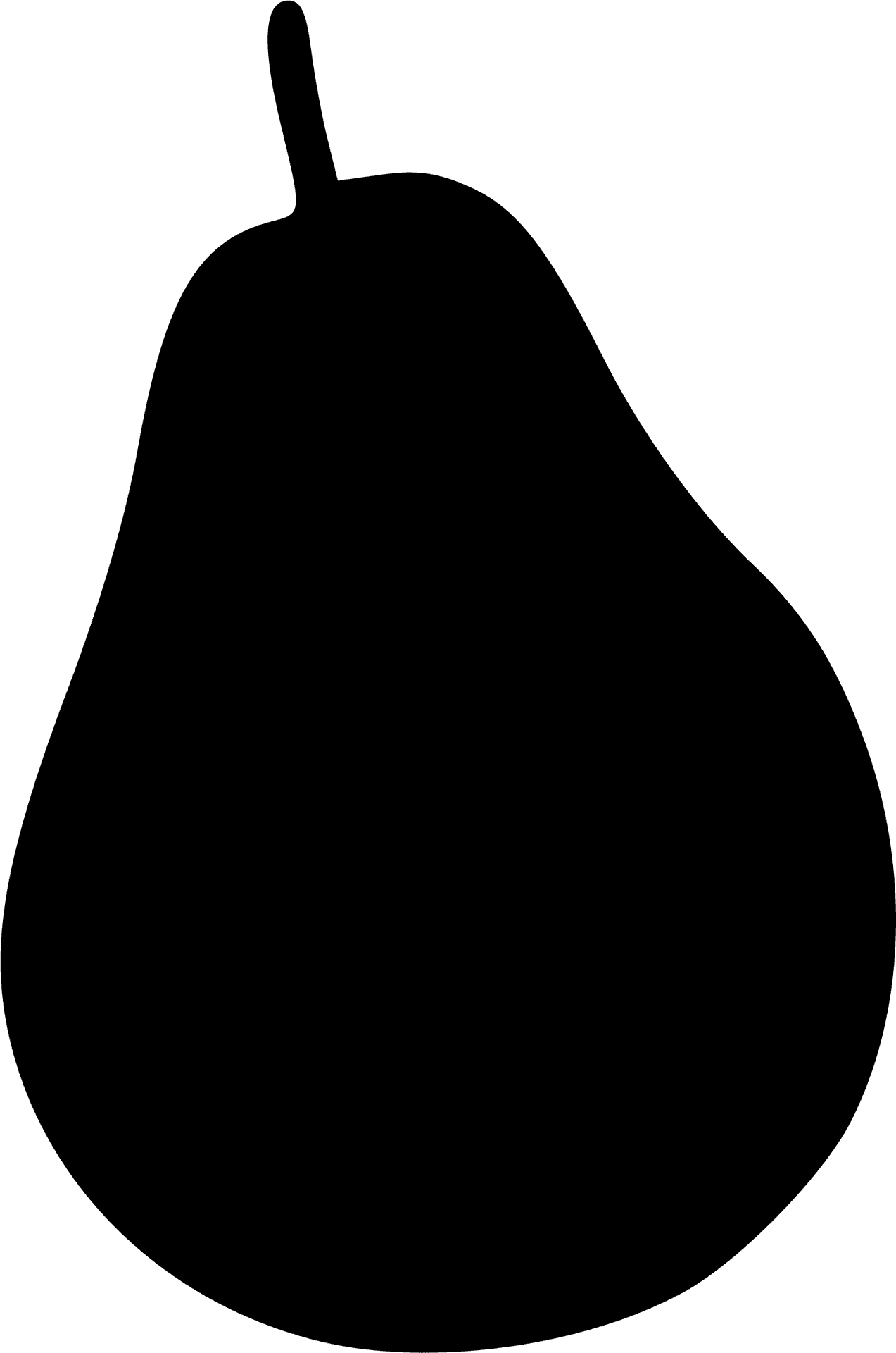 Silhouetteof Pear Graphic PNG Image