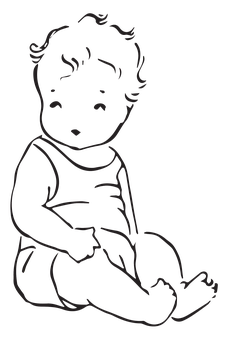 Silhouetteof Seated Baby PNG Image