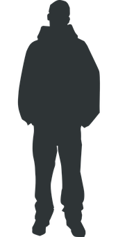 Silhouetteof Standing Man PNG Image