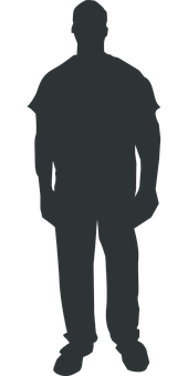 Silhouetteof Standing Man PNG Image