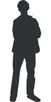 Silhouetteof Standing Man PNG Image