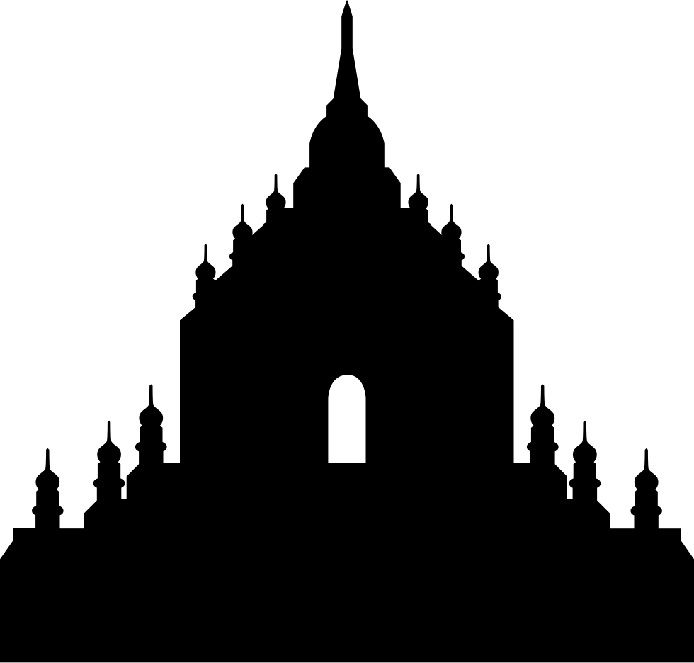 Silhouetteof Traditional Temple PNG Image