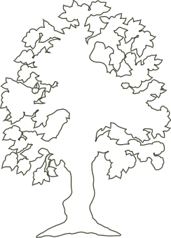 Silhouetteof Tree Blackand White PNG Image