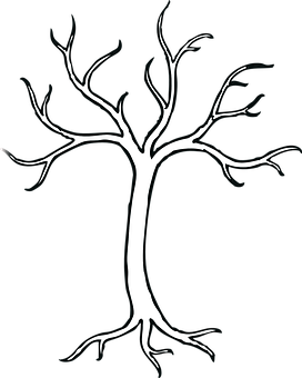 Silhouetteof Treeon Black Background PNG Image