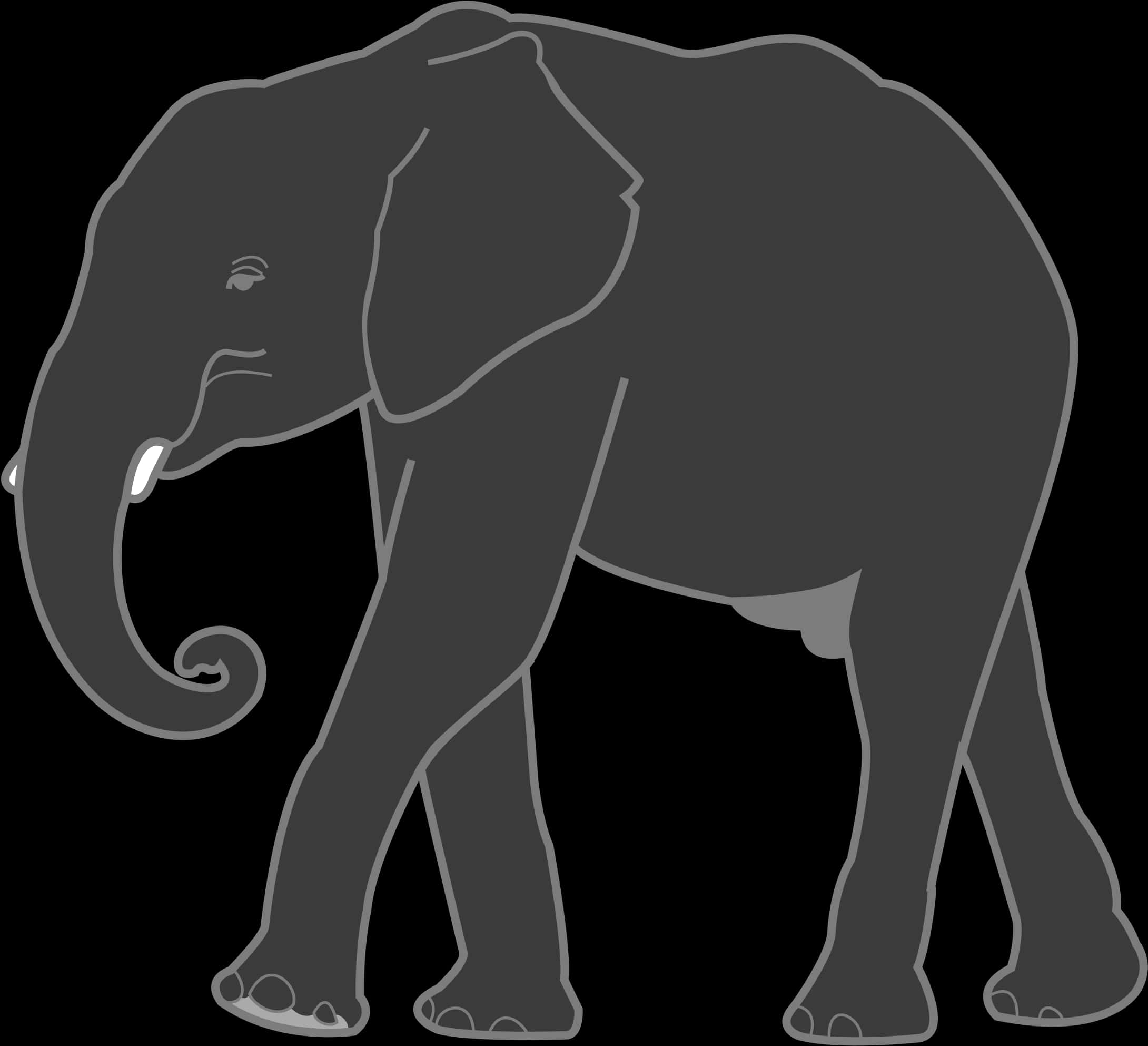 Silhouetteofan Elephant PNG Image