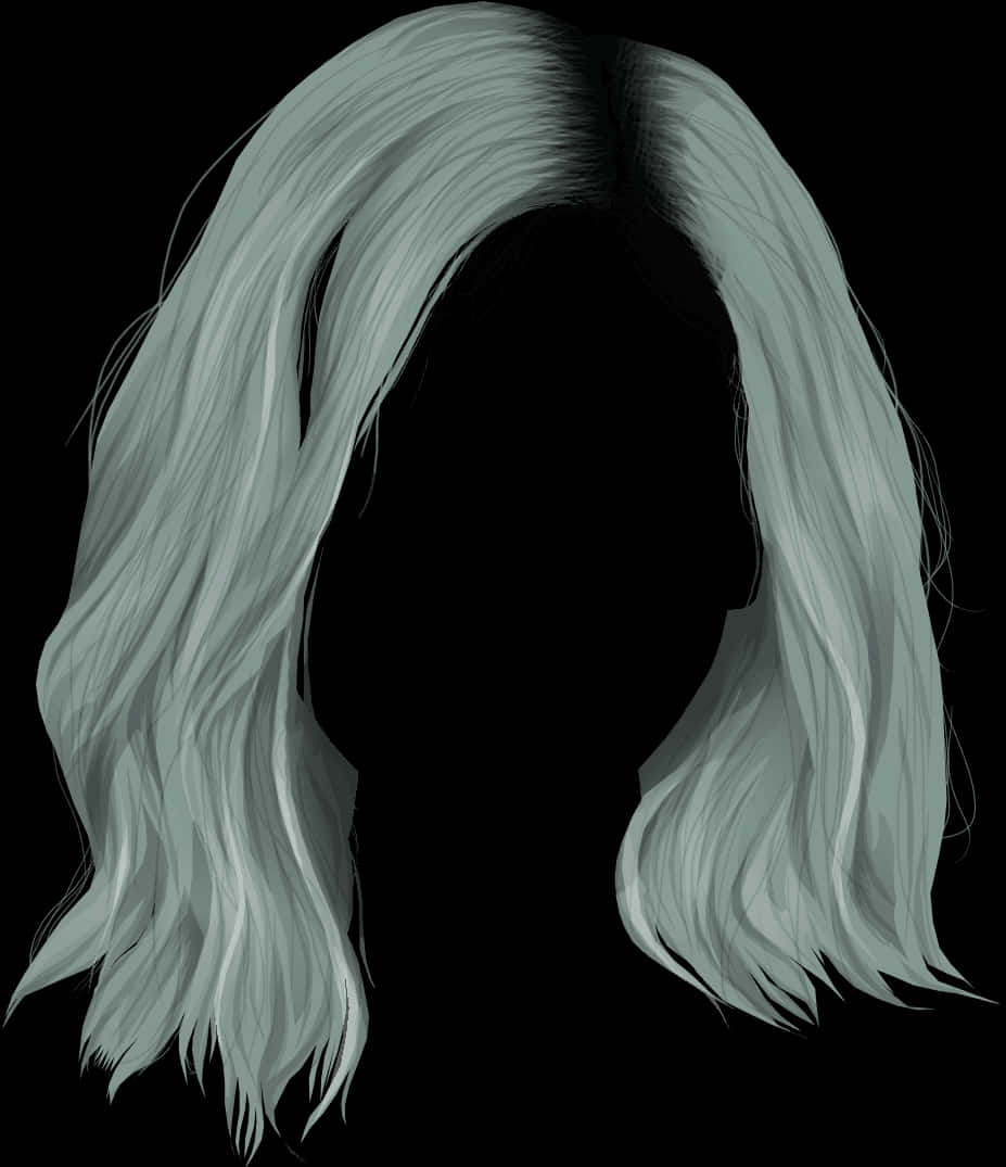 Silhouettewith Flowing Hair PNG Image