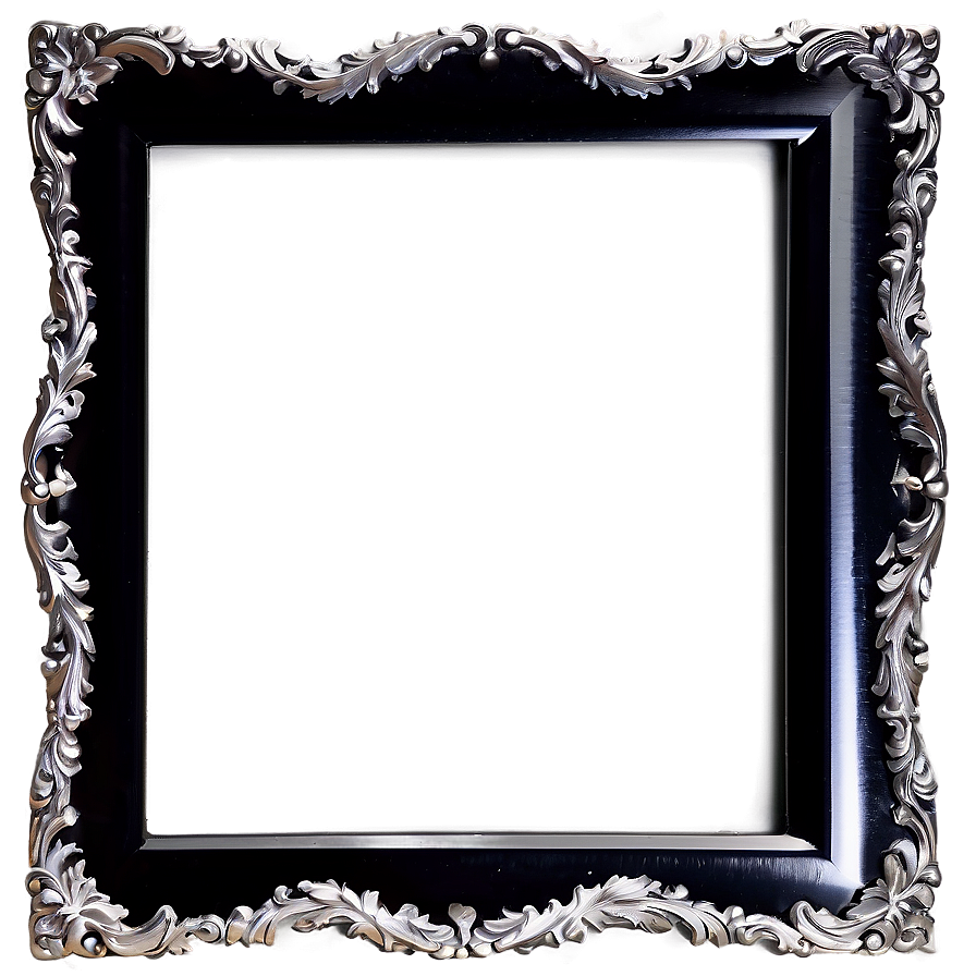 Silver Accent Black Frame Png Fbc PNG Image