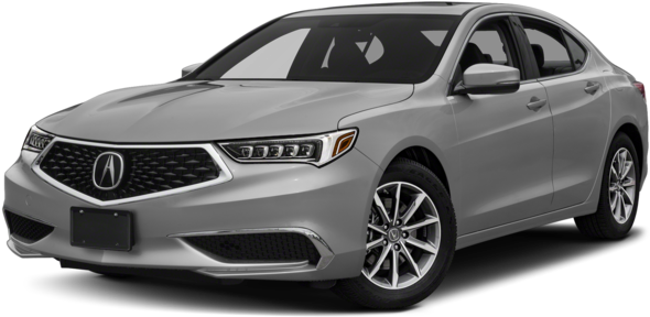 Silver Acura Sedan Profile View PNG Image