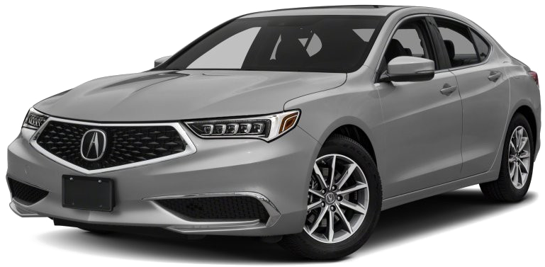 Silver Acura Sedan Profile View PNG Image