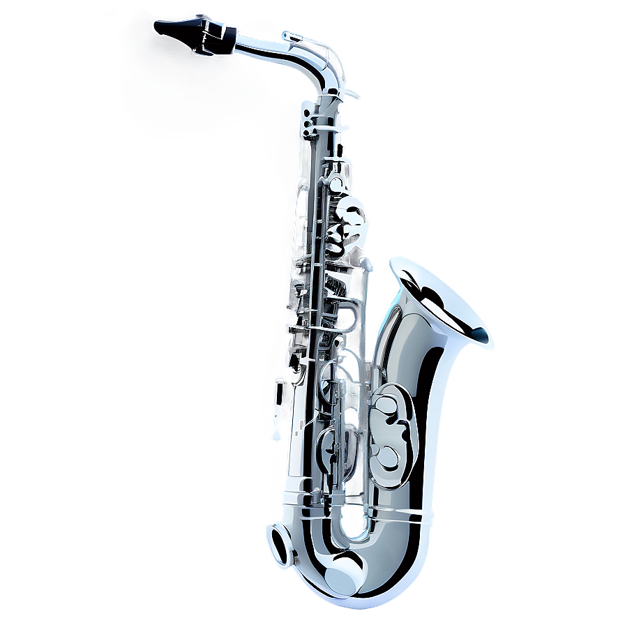 Silver Alto Saxophone Png Pgg90 PNG Image