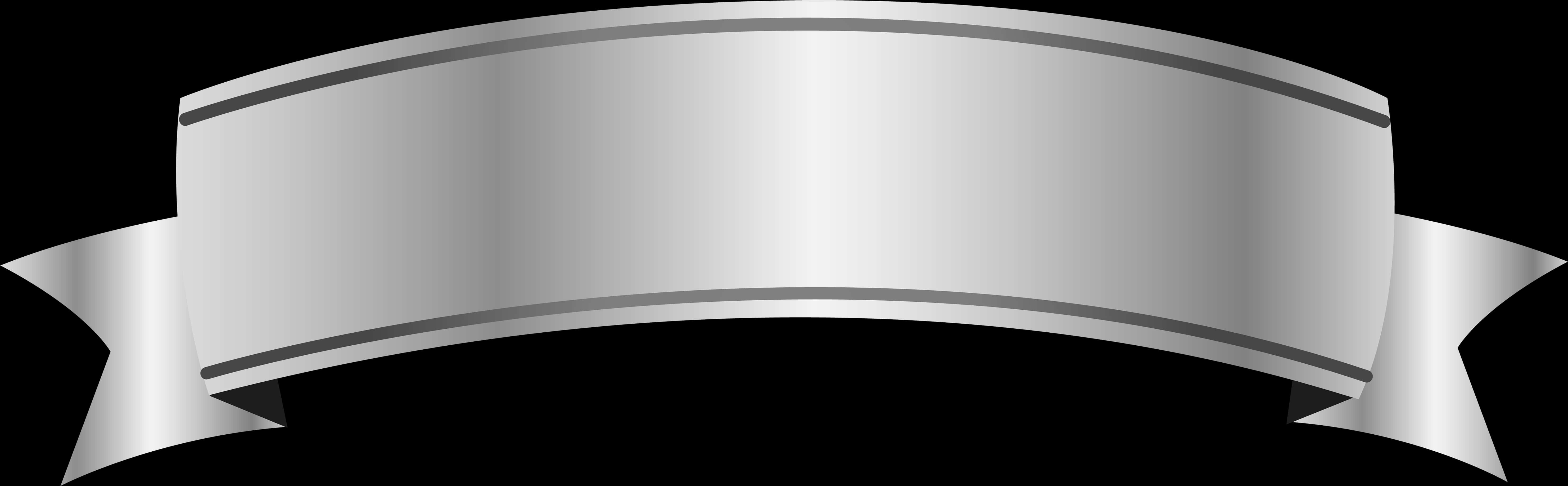 Silver Banner Ribbon Graphic PNG Image