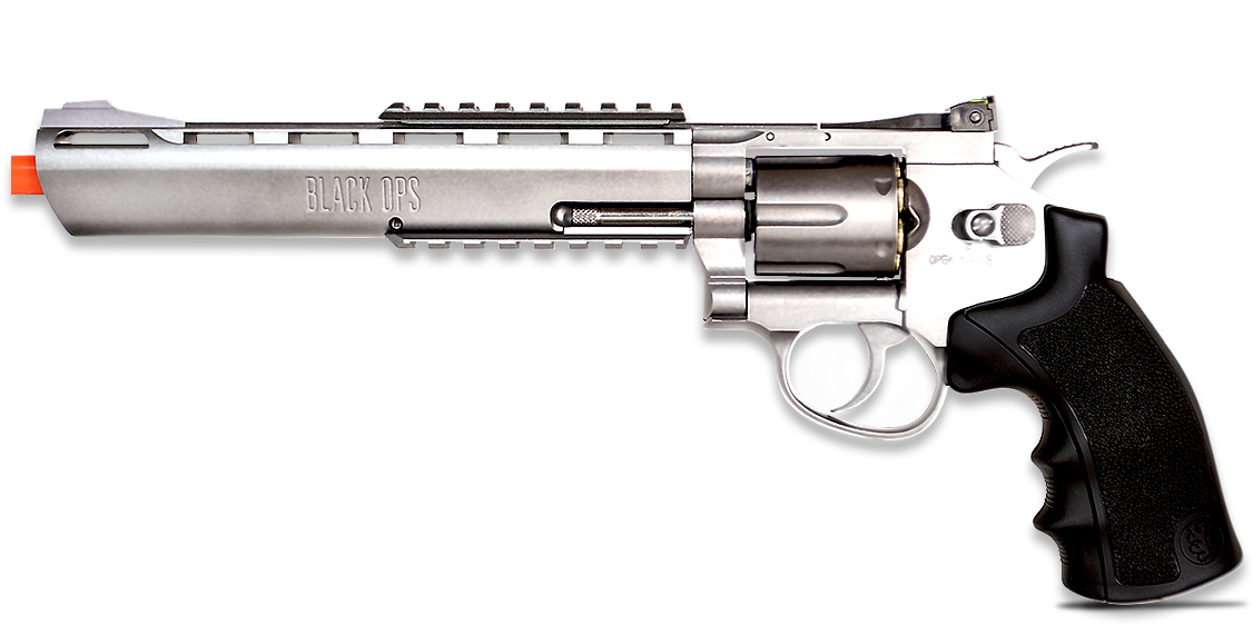 Silver Black Revolver Exterminator PNG Image