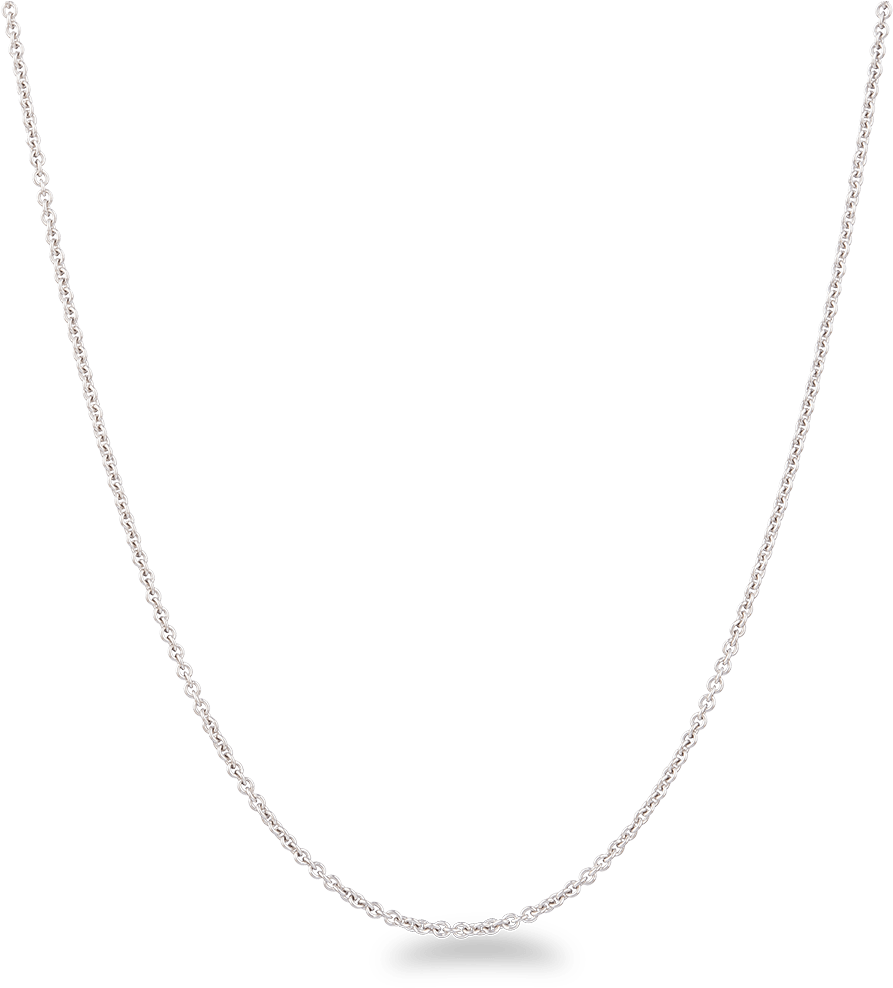 Silver Chain Necklace Isolated PNG Image