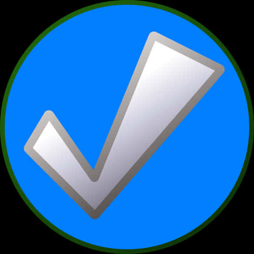 Silver Checkmark Blue Circle PNG Image