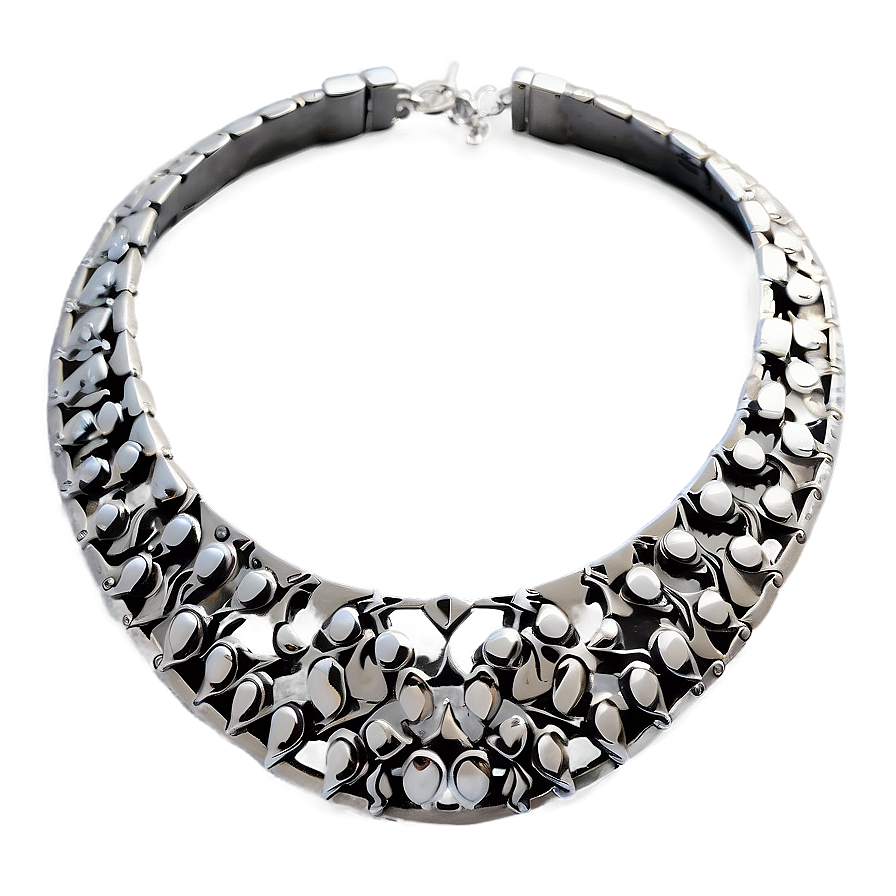 Silver Choker Necklace Png 06282024 PNG Image