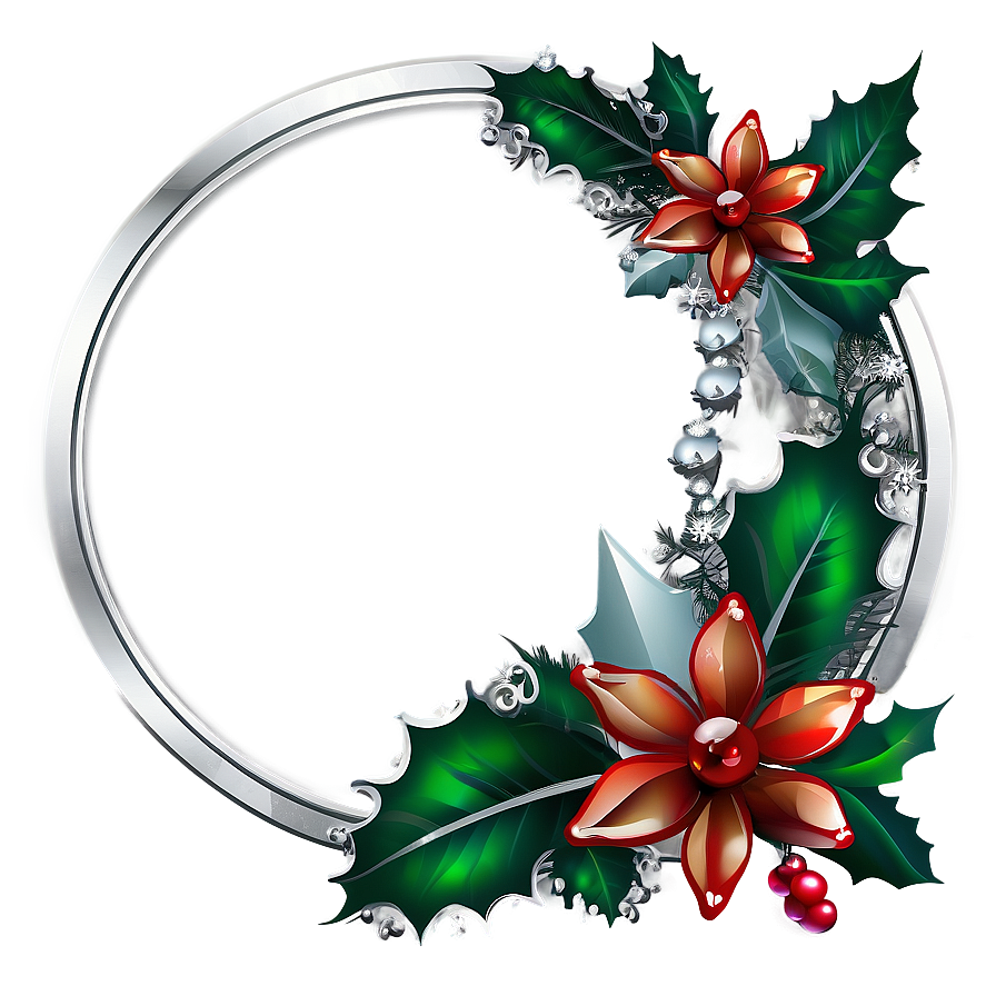 Silver Christmas Frame Png 90 PNG Image